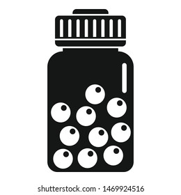 Pill ball jar icon. Simple illustration of pill ball jar vector icon for web design isolated on white background