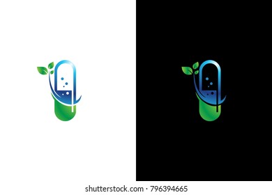 Pill bio health logo template