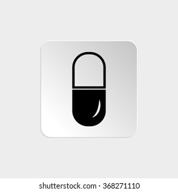 Pill  - black vector icon