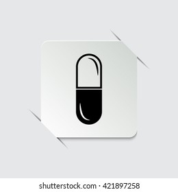 pill -  black vector icon