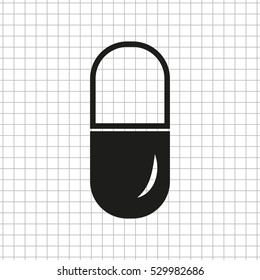Pill  - black vector icon