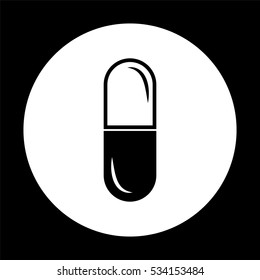 pill -  black vector icon