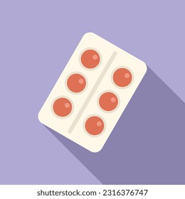 Pill blister icon flat vector. Stop virus. Body healthy