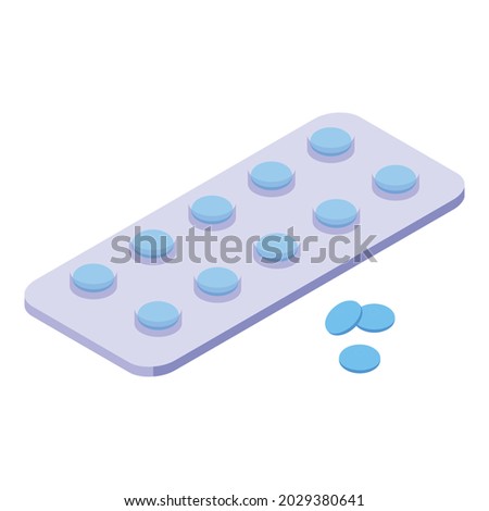 Pill blister icon isometric vector. Tablet pack. Medicine capsule
