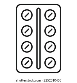 Pill blister icon outline vector. Doctor family. Medicine care