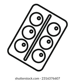 Pill blister icon outline vector. Stop virus. Body healthy