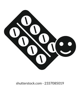 Pill blister icon simple vector. Person cure. Hand health