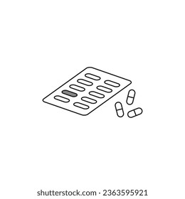 Pill blister icon. Vector illustration. EPS 10.