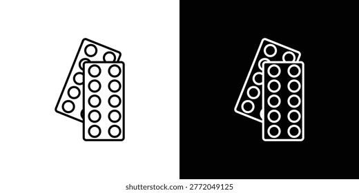 Pill blister on White background. EPS 10 Fileicon on White background. EPS 10 File