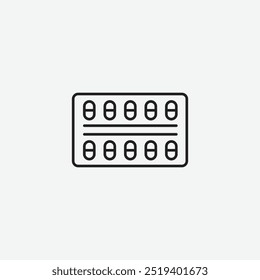 Pill Blister Pack icon isolated on white background