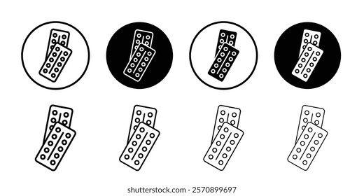 Pill blister pack icon linear logo isolated
