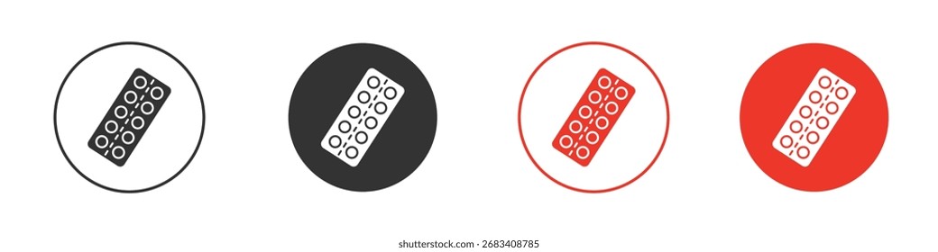 Preencha os logotipos do ícone do blister. Modelo de design de ícone de vetor plano