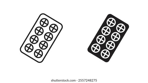 Pill blister pack Icon set. vector illustration set