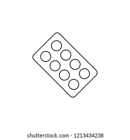 Pill Blister Pack icon. Simple outline vector of medicine set for UI and UX, website or mobile application