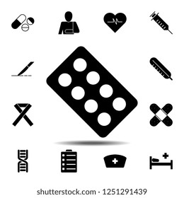 Pill Blister Pack icon. Simple glyph vector element of Medecine set icons for UI and UX, website or mobile application