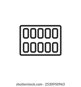 Pill Blister Pack icon Thin line flat illustration