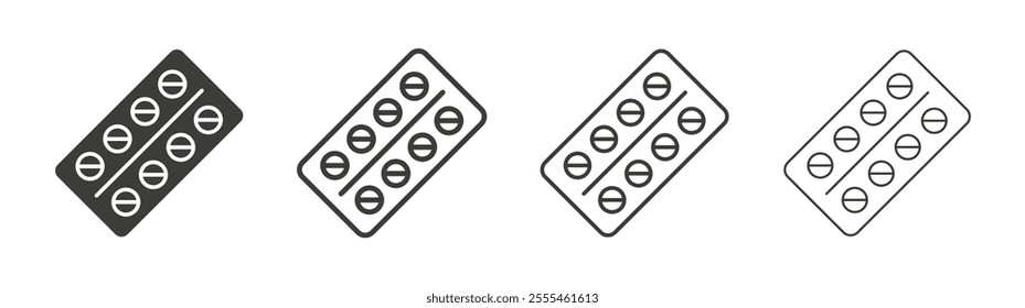 Pill blister pack icon pack. vector illustration