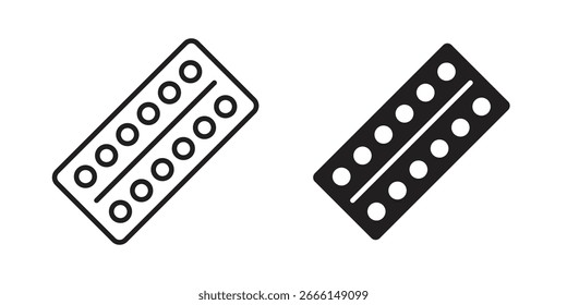Plantilla del logotipo del elemento de diseño del Vector del icono del paquete de la ampolla de la píldora