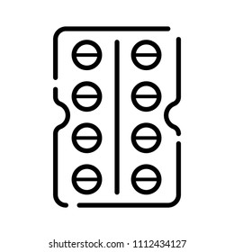 Pill Blister Pack or Tablet Strip Icon 