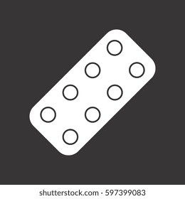 Pill Blister Pack or Tablet Strip Icon