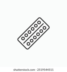 Pill Blister Pack thin liner icon isolated