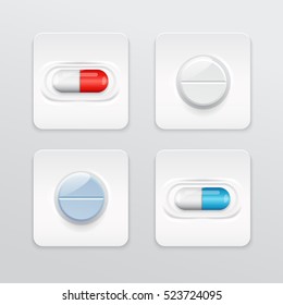 Pill In Blister Pack : Vector Illustration