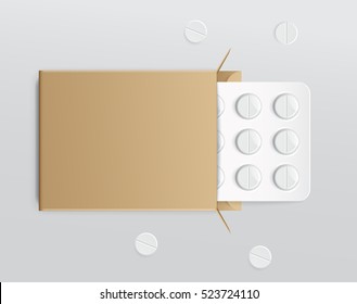 Pill in Blister Pack : Vector Illustration