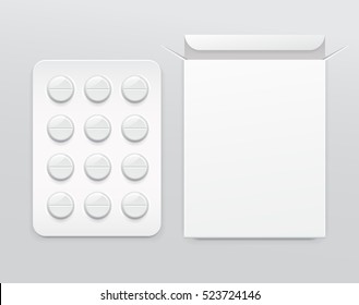 Pill in Blister Pack : Vector Illustration