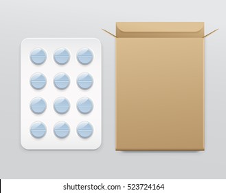 Pill in Blister Pack : Vector Illustration