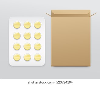 Pill in Blister Pack : Vector Illustration
