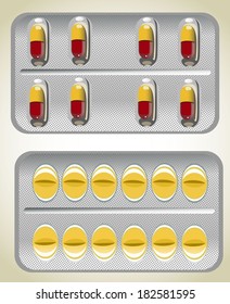 Pill blister package close up