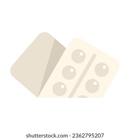 Pill blister waste icon flat vector. Trash garbage. Recycle reuse isolated