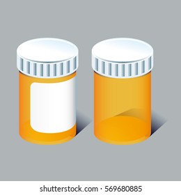 pill bottle with a blank label.
