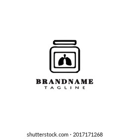 pill with bottle or box logo icon cartoon modern vector illustration