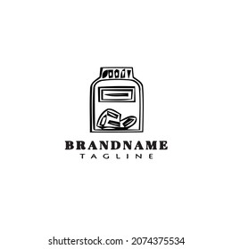 pill with bottle or box logo icon cartoon design modern vector illustration