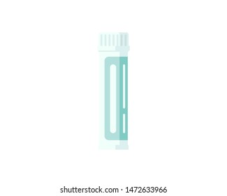 Pill bottle for capsules. Medical plastic container jar for medicinal tablets and medicine flat light blue vector illustration