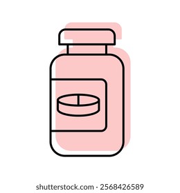 Pill Bottle color shadow thinline icon , vector, pixel perfect, illustrator file