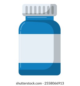 Pill bottle flat icon, medicine bottle vector illustration, pills or vitamins bottle clipart, medicine clip art, pharmaceutical products image isolated on white background