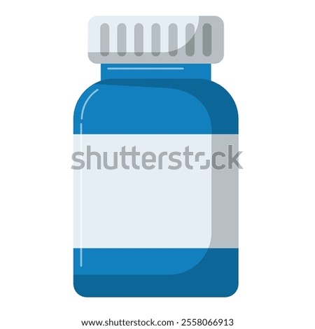 Pill bottle flat icon, medicine bottle vector illustration, pills or vitamins bottle clipart, medicine clip art, pharmaceutical products image isolated on white background