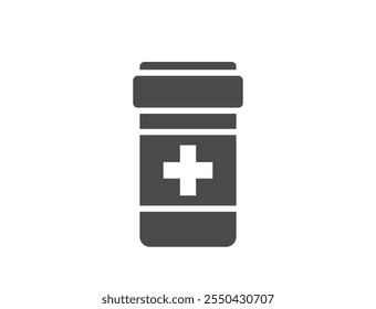 pill bottle flat icon. pharmaceutical design element. isolated vector image in simple style