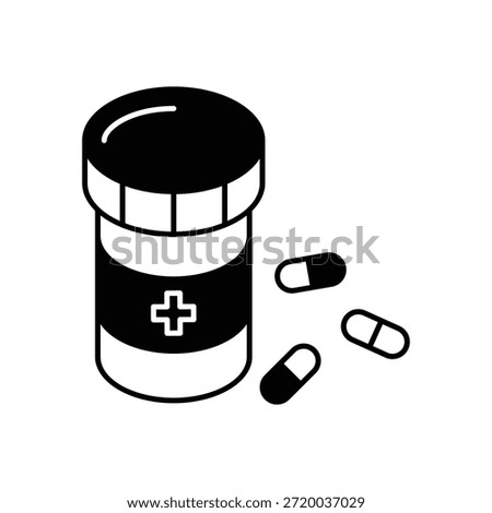 Pill Bottle icon clean and modern vector illustration