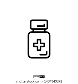 Pill bottle icon, design inspiration vector template for interface and any purpose