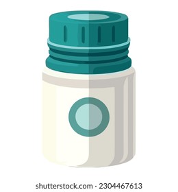 Pill bottle icon design symbolizing healthcare industry isolated