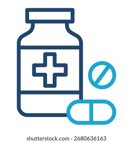 Pill Bottle Icon Element For Design
