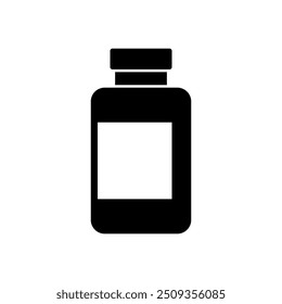 Pill bottle icon illustrated on background