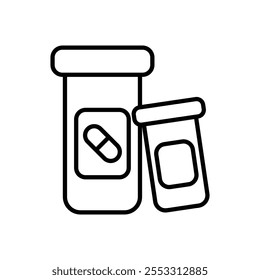 Pill bottle icon isolated on white background