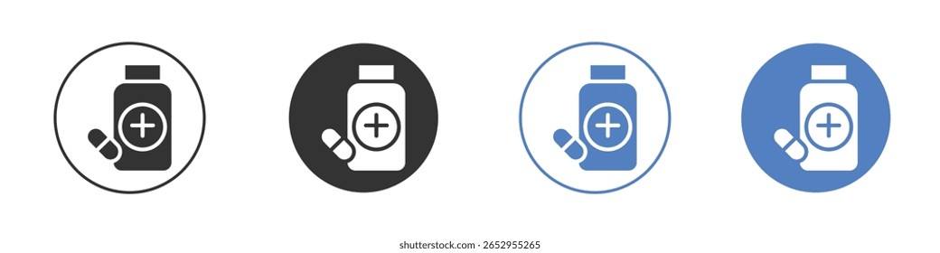 Pill bottle icon logo graphic designs