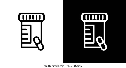Pill bottle icon. Logotype vector set