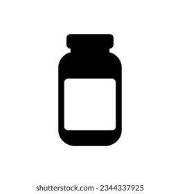 Pill bottle icon on white background