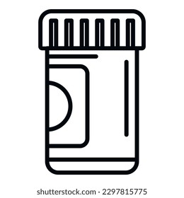 Pill bottle icon outline vector. Disease drug. Resistand virus